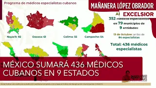 México sumará 436 médicos especialistas cubanos trabajando en el país; están en 9 estados