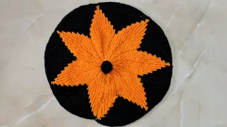 30 FANDE - FLOWER DESIGN MAT । POOJA MAT/TABLE MAT/DOOR MAT KNITTING IN EASY STEPS । How To Make । #