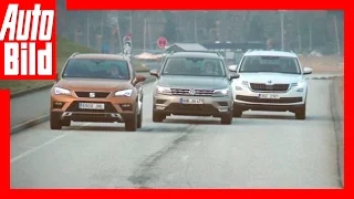 VW Tiguan vs. Seat Ateca und Skoda Kodiaq (2017) Vergleich / Review