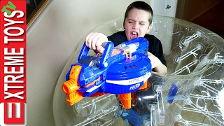 Nerf Gun Fight! Ethan Vs Cole Round 3! Nerf Hail Fire and a Giant Inflatable Escape Pod!