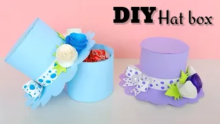 DIY PAPER HAT GIFT BOX / DIY Gift Box / How to make Gift Box ? Easy Paper Crafts Idea / DIY gift box