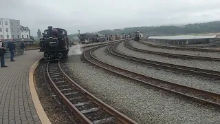 Merddin Emrys coupling up at Porthmadog during the Welsh Highland 100 event: Saturday 24th June 2023