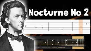 Chopin - Nocturne Op. 9 No. 2 - EASY Guitar tutorial (TAB)