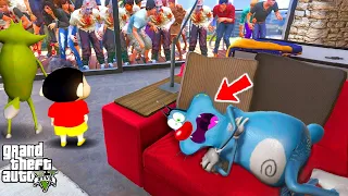 Oggy And Shinchan Surviving Zombie Outbreak inside Franklin's House in Gta 5! | Zombie Apocalypse