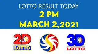 PCSO Lotto Result Today March 2,2021 2PM | 2D | 3D | ez2  | swertres | 6D | 6/42 | 6/49| 6/58