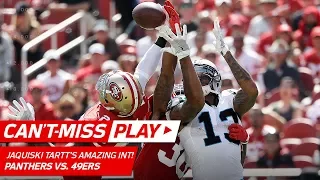 Jaquiski Tartt's Amazing One-Handed INT Off Cam Newton! | Can't-Miss Play | NFL Wk 1 Highlights