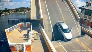 Drawbridge Opens While Car Is Still Crossing