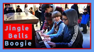 Best Jingle Bells Boogie - Woogie !!! Christmas,  public piano,  St. Pancras, London.