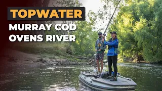 TOPWATER Murray Cod on the Ovens River | Inflatable Boat Drift Session