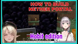 Shirogane Noel Build Her First Nether Portal But It Is So Small | Minecraft [Hololive/Eng Sub]