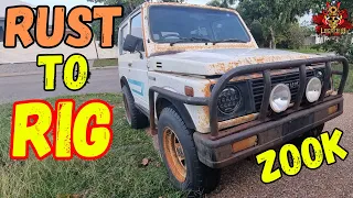 RUST TO RIG ZOOK RESTORING 1987 SUZUKI SIERRA TIN TOP