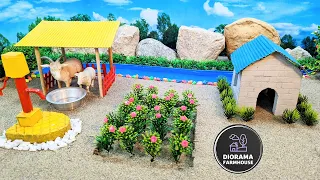 DIY mini how to make cow shed 07 | house of animal | mini farm | mini hand pump science project