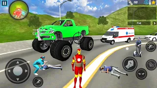 Iron Man Rope Hero Ninja Gangster Crime #8 - School Bus at Vegas City - Android Gameplay