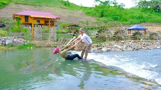 Vy wrapped sticky rice cakes, Sang vy went to catch stream fish to cook dinner - Sang Vy Farm