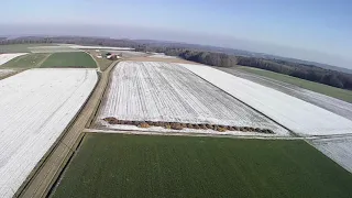 Le terrain de Vieux Ferrette et les Vosges en Janvier winter flight over Alsace