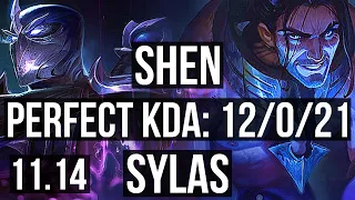 SHEN vs SYLAS (TOP) | 12/0/21, Legendary, 400+ games | NA Diamond | v11.14