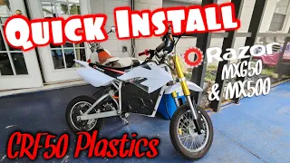 Best Budget Razor Mods | CRF50 Plastics Install on a Razor Mx650 Dirt Bike