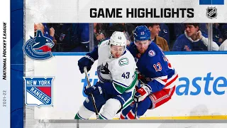 Canucks @ Rangers 2/27 | NHL Highlights 2022