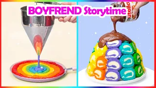 🥶 Boyfriend Storytime 🌈 Satisfying Rainbow Cake Decorating Hacks For Party