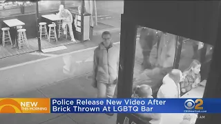 Search for suspect who threw brick at LGBTQ bar
