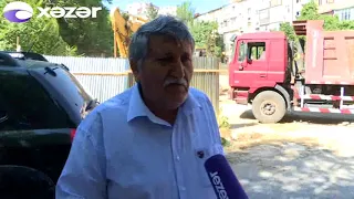 Bakıda ağacları kəsib yerində bina tikirlər - Sakinlər narazıdır