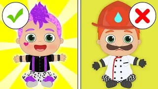 BABY ALEX AND LILY Alex dresses up as LOL Surprise Boy Dolls – Punk Boi and VRQT | Kids Cartoons