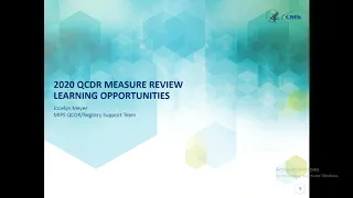 2020 QCDR Measure Development Webinar