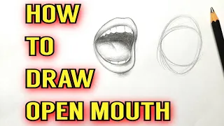 How to draw Open Mouth with Teeth step by step easy | Basic drawing tutorials for beginners