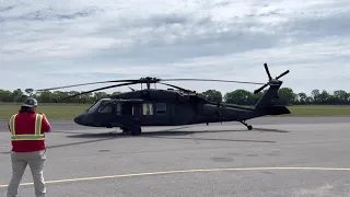 Sikorsky UH-60 Black Hawk startup and take off. United States Army