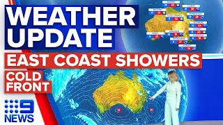 Showers on parts of east coast, Cool temperatures in WA | Weather | 9 News Australia