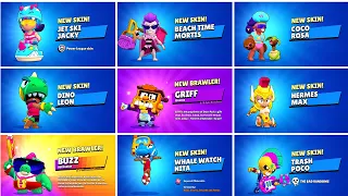 BRAWL STARS JUNE UPDATE NEW SKINS AND BRAWLER UNLOCKING ANIMATION