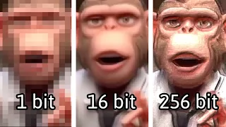 Chinese Monkeys Singing, but it's from 1 bit to 256 bits