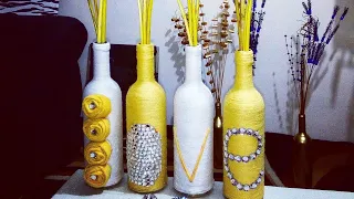 DIY BOTTLE DECOR | EASY AFFORDABLE PROJECTS | DIY WINE BOTTLE VASE