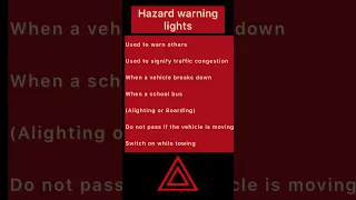 Lesson 5 - Questions regarding Hazard warning lights - German driving license