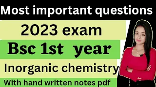 bsc 1st year inorganic chemistry most important questions 2023 exam, knowledge adda, bsc chemistry