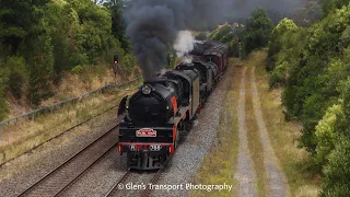 The Picnic Train’s R766 and 5917 double header passing Picton NSW 20-12-2022