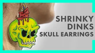 Shrinky Dinks Skull Earrings