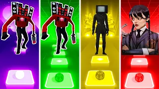 Titan Speakerman Vs Titan Speakerman Vs TV Woman Vs Wednesday - Tiles Hop EDM Rush!