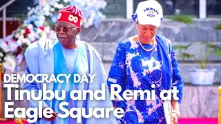 Watch the moment Tinubu & Remi arrived Eagle Square for Democracy Day Celebration