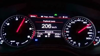 2016 Audi A6 Quattro BiTurbo 3.0 TDI 320hp 650Nm Acceleration Test 0-200 km/h 0-100 0-60 mph