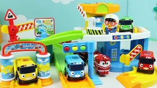 아기 타요버스 놀이터 장난감 경찰뽀로로 2층 주차장 도로놀이 Tayo the little Bus Parking lot Car Toys