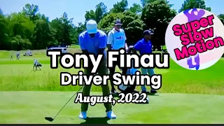 Tony Finau Driver Swing in Super Slow Motion,  face on.  Swing from August, 2022.