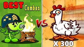 RANDOM 30 Combos Vs 300 Zombie Chicken - Who Will Win? PVZ2 Challenge!