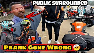 Public surrounded🥴| Prank gone wrong To @_sandy_views_SVF| Make a scene |police😳 R15v3 vs Duke390