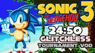 Sonic the Hedgehog 3 - Sonic Glitchless in 24:50 RTA-TB [World Record]