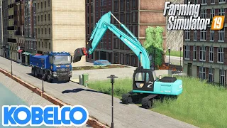 FS19 New Kobleco SK-210 Excavator Public Works Forestry And Excavation Map FarmingSimulator 19 Mods