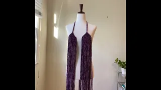 Handmade Purple Velvet Macrame Dress