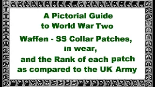 German WW2 Waffen SS ranks patches identification & how the SS ranks compare to the UK armed forces