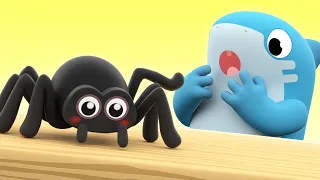 Itsy Bitsy Spider | Baby Shark version - Kids Learn About Spiders | Nursery Rhymes | Shark Academy