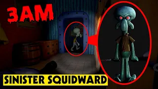 CURSED SQUIDWARD.EXE IS AFTER ME! | HIDING FROM SQUIDWARD.EXE AT 3AM INSIDE SPONGEBOBS HOUSE